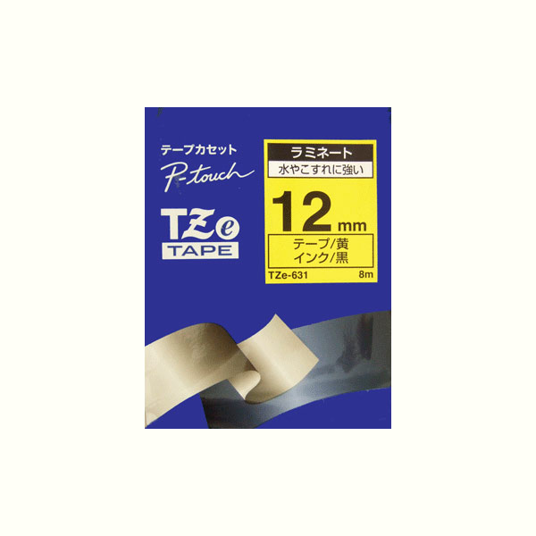 楽天市場】(黒文字 赤テープ 12mm) ピータッチラミネートテープ TZe