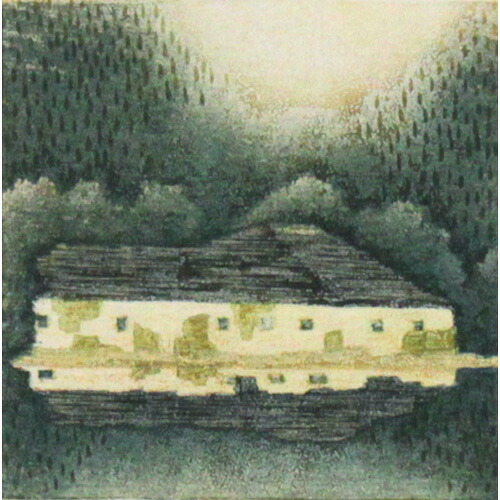 岩切裕子 額付き木版画 a rest(2010年)|ベルセーブ