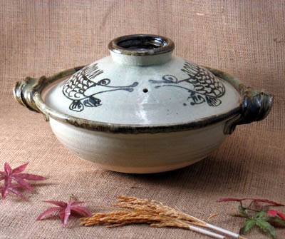 楽天市場】土楽窯の土鍋 文福鍋一尺 : ベルセーブ