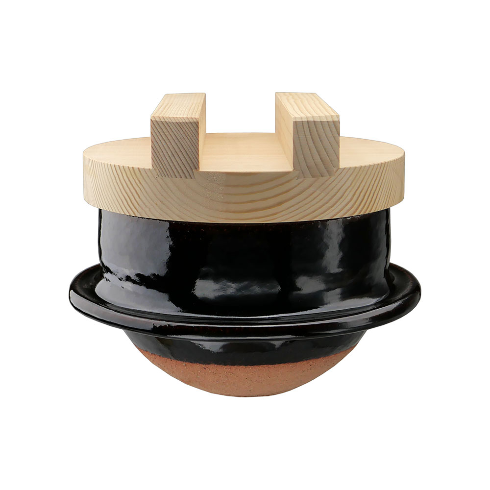 楽天市場】土楽窯 アメ釉 ごはん鍋（大）7寸 : ベルセーブ