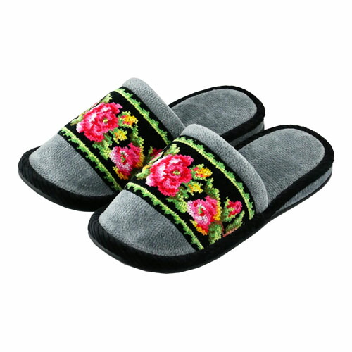 新品未使用　フェイラー　FEILER  スリッパ　タオル　セット feiler（フェイラー） スリッパ ヒール無 レーシーローズ グレー LR