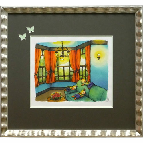 風鈴丸 版画 サンクチュアリ　額装　布袋　箱有 風鈴丸 版画 サンクチュアリ 額装 布袋 箱有