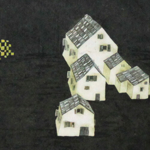 岩切裕子　額付き木版画　『ひそやかな夜に』（2003年）｜ベルセーブ