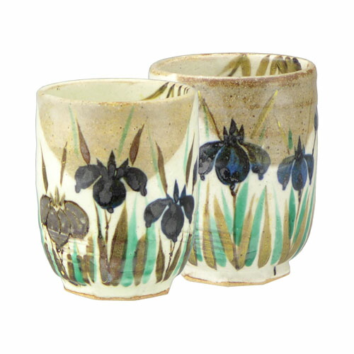 楽天市場】美濃焼 玉山窯 織部椿絵 夫婦湯呑み揃 : ベルセーブ