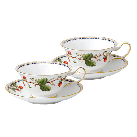 専用ウェッジウッド　ワイルドストロベリー　ジャパニーズティーカップ5客とポット ウェッジウッド（Wedgwood） ワイルドストロベリー ジャパニーズ