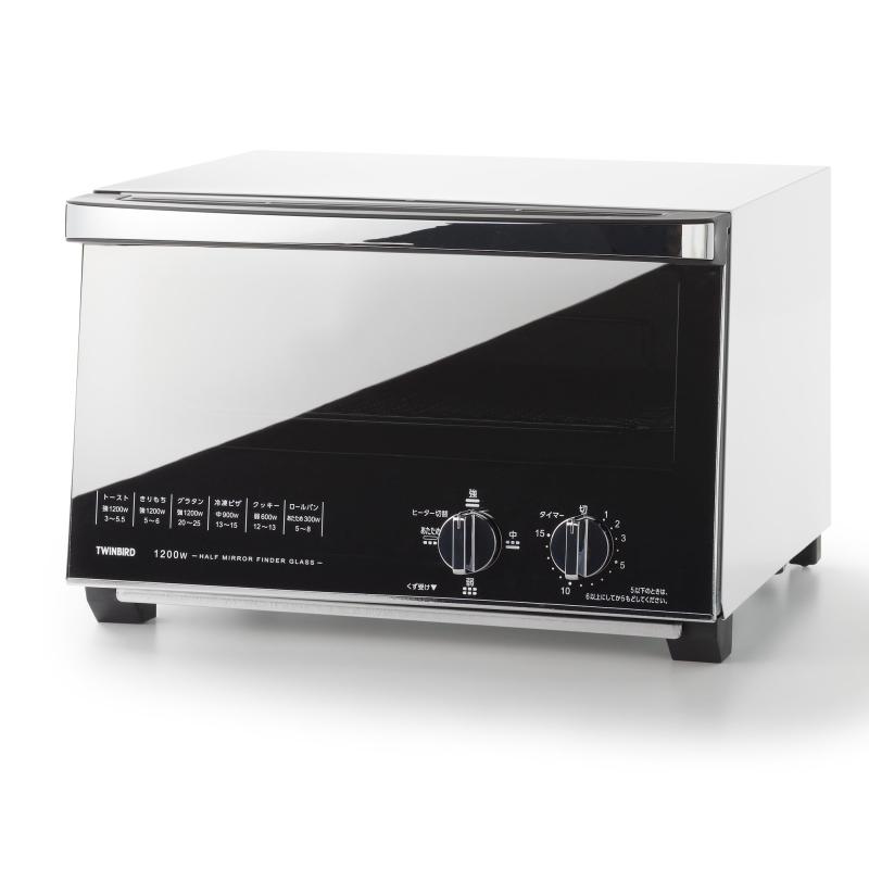 TWINBIRD(ツイン鳥類) トースター オーヴントースター 4枚焼き ピッツァ丸々入る広さ 1200W 15分タイマー 最終生産物うつり変わり4度合い 鏡鑑硝子 洗い濯ぎし分かりやすい 白いこと TS-4047W