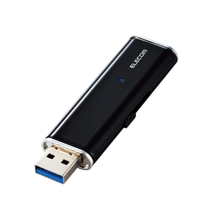 エレコム 外付けSSD ポータブル 128GB USB3.2(Gen1)対応 超小型 ブラック データ復旧サービスLite付 ESD-EMN0128GBKR