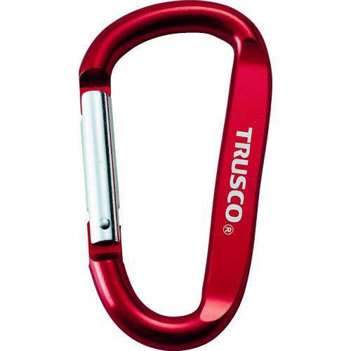 TRUSCO カラビナ線径8mmX80mmD型レッド × 100個 【ケース販売】