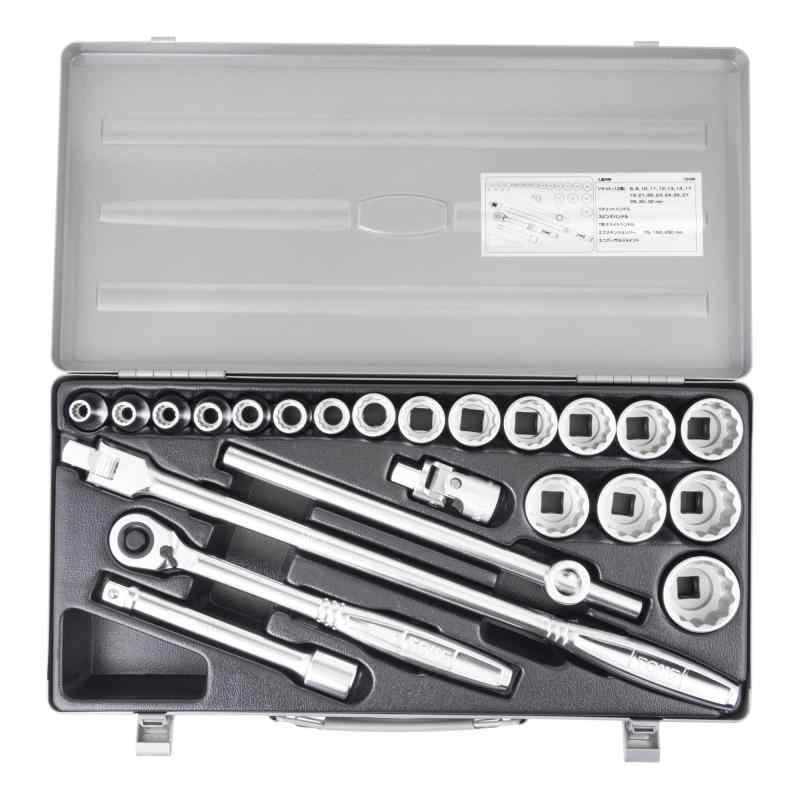 トネ(TONE) ソケットレンチセット 差込角12.7mm(1/2") 160M 内容25点 シルバー