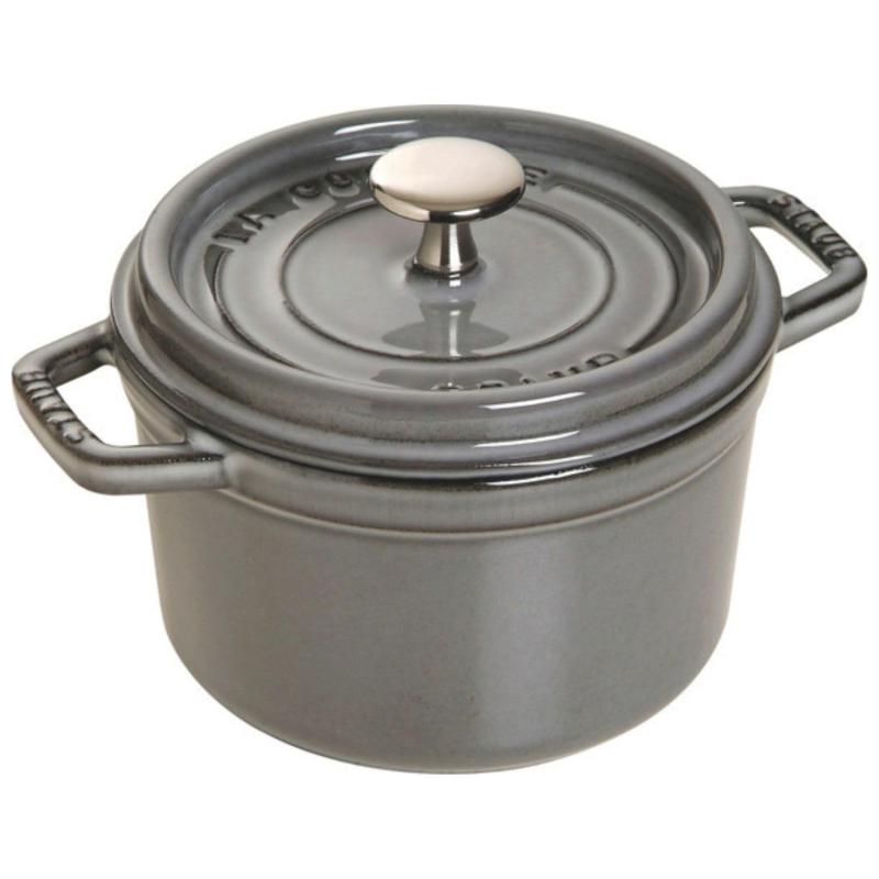 staub ストウブ 「 ピコ ココット ラウンド 薄墨色 14珊 」 ごく小さい 両手 鋳込み ホーロー 鍋 無水膳立て IH相応う  La Cocotte Round 40509-475