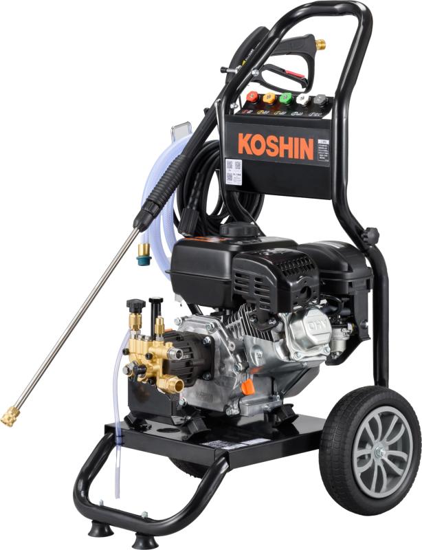 工進(KOSHIN) エンジン式 高圧 洗浄機 17MPa 車輪付タイプ JCE-1710 自吸 水道直結 農機具 強力 洗浄 ブラック