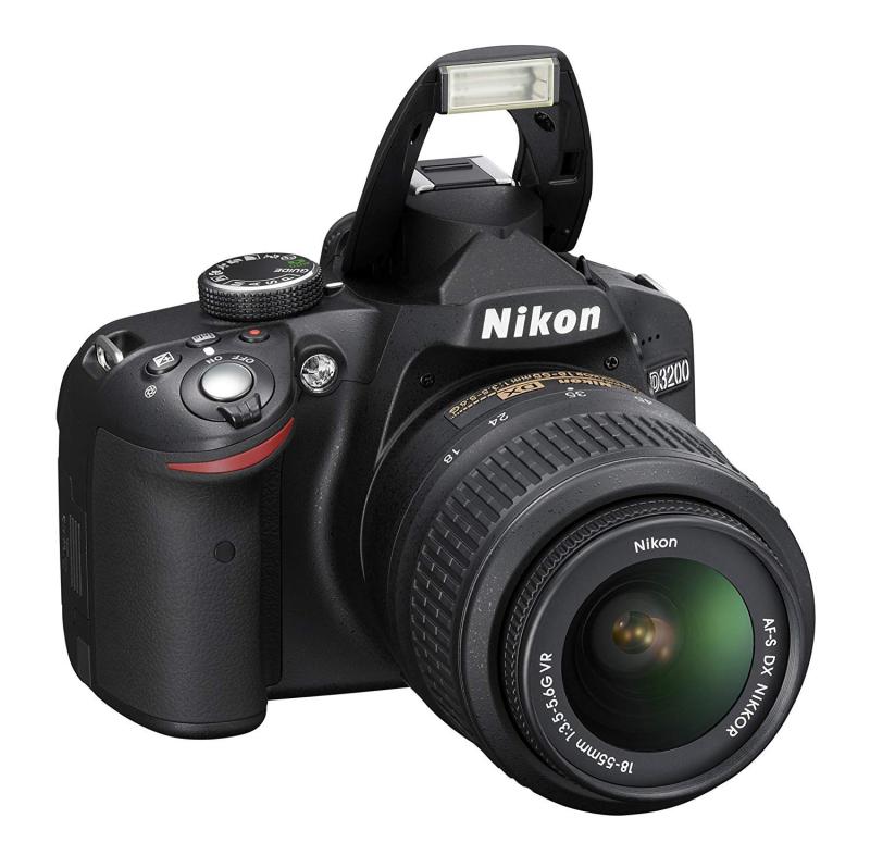 Nikon デジタル一眼二眼レフ写真機 D3200 水晶体一揃いの道具 AF-S DX NIKKOR 18-55粍 f/3.5-5.6G VR嘱する 黒いこと D3200LKBK