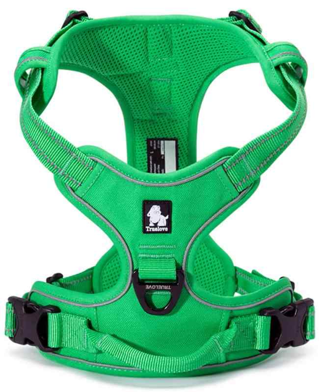 cocomall 犬用ハーネス 犬用胴輪 ドッグ ペット用品 お出かけハーネス 3M反射材料 訓練 ナイロン製 小型犬、中型犬、大型犬に向け 通気性 調節可能 おしゃれ(XL, グリーン)