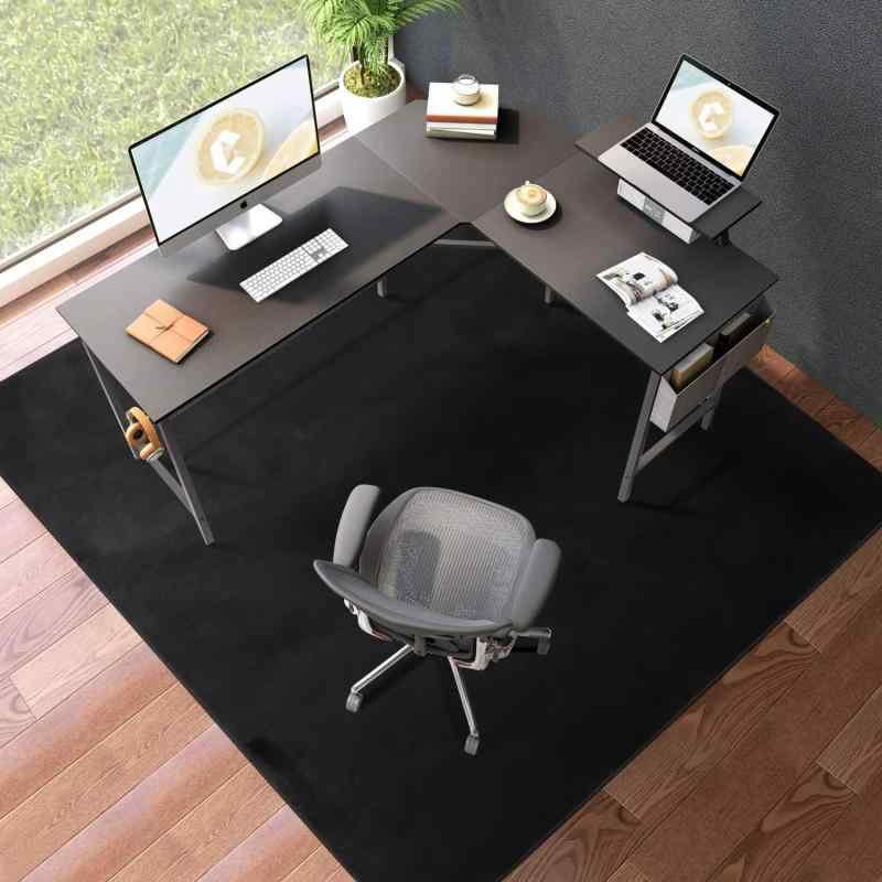 FUNHOO ゲーミングチェアマット 160×180cm チェアマット カーペットタイプ 滑り止め加工 フランネルタイプ 床保護 傷防止 フローリングマット 騒音対策 床暖房対応