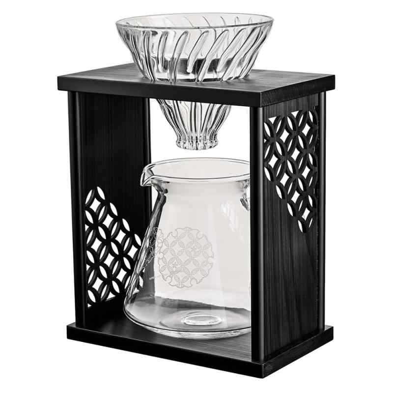 ハリオ（HARIO）ドリップ照明ランプ書き割り 七宝 自然的 黒いこと 実用電気容量600mL V60ドリッパー サーヴァー 専用調査報告40枚付き添い人 1～4人用 (黒いこと)