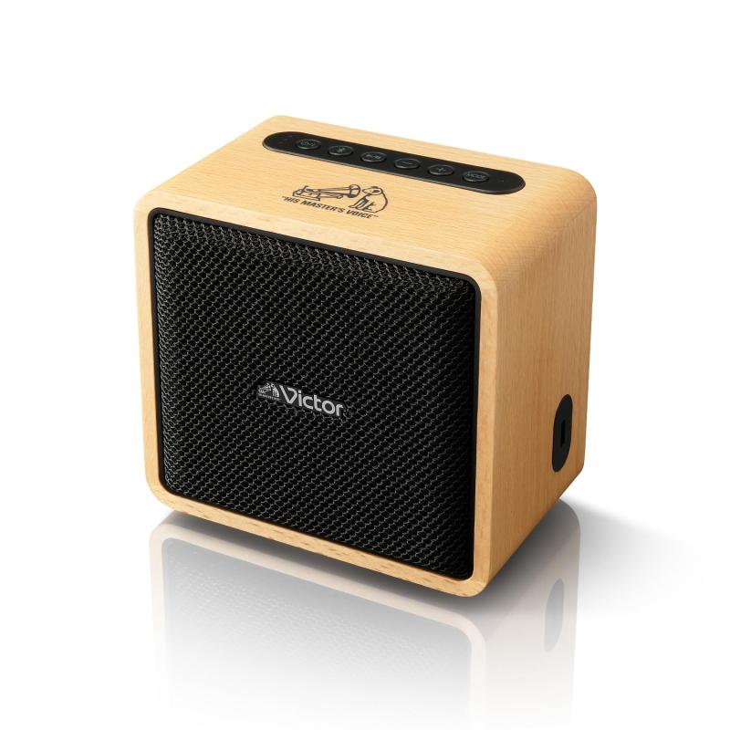 JVCケンウッド Victor SP-WM01BT Bluetooth スピーカー 小型 最大12時間再生 ステレオペアリング ポータブルスピーカー 出力10W USB-C充電 ウッドデザイン