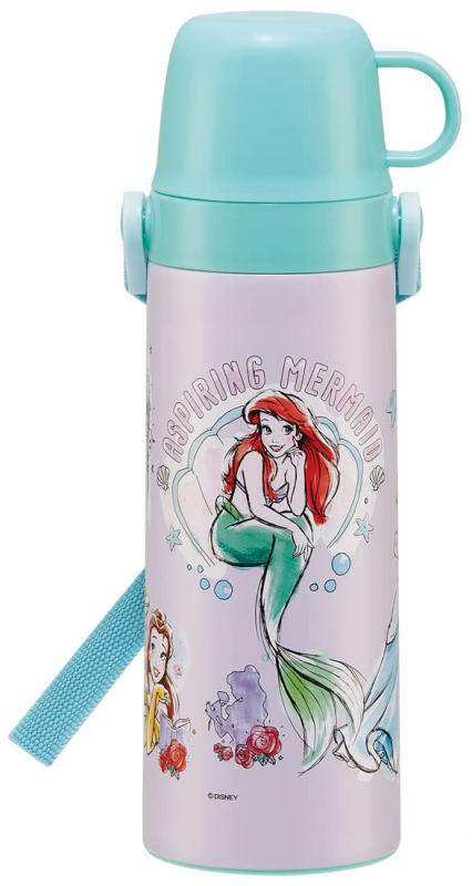 スケーター (skater) 2WAY ステンレスボトル 600ml コップ付き 水筒 ディズニー プリンセス STGC6-A
