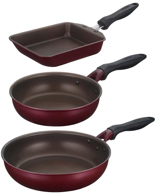 【企画品】サーモス デュラブルシリーズ フライパン KFH 3点セット レッド KFH-SET3-A R