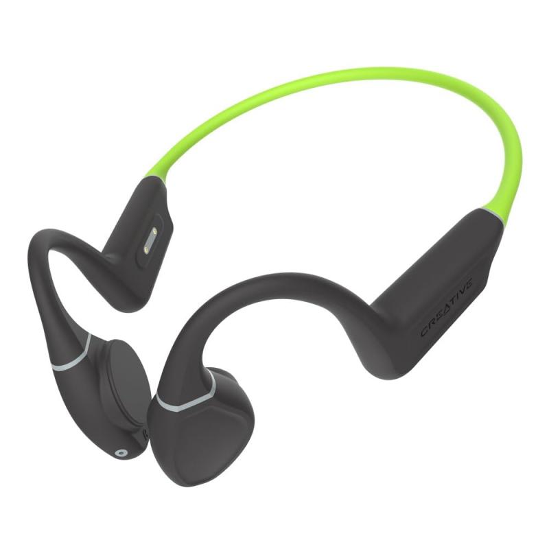 Creative Outlier Free+グリーン 振動部調整可能 周囲の雑音に強い 骨伝導 ローレイテンシー モード マイク付き Bluetooth ワイヤレス イヤホン HS-OTFPL-GR