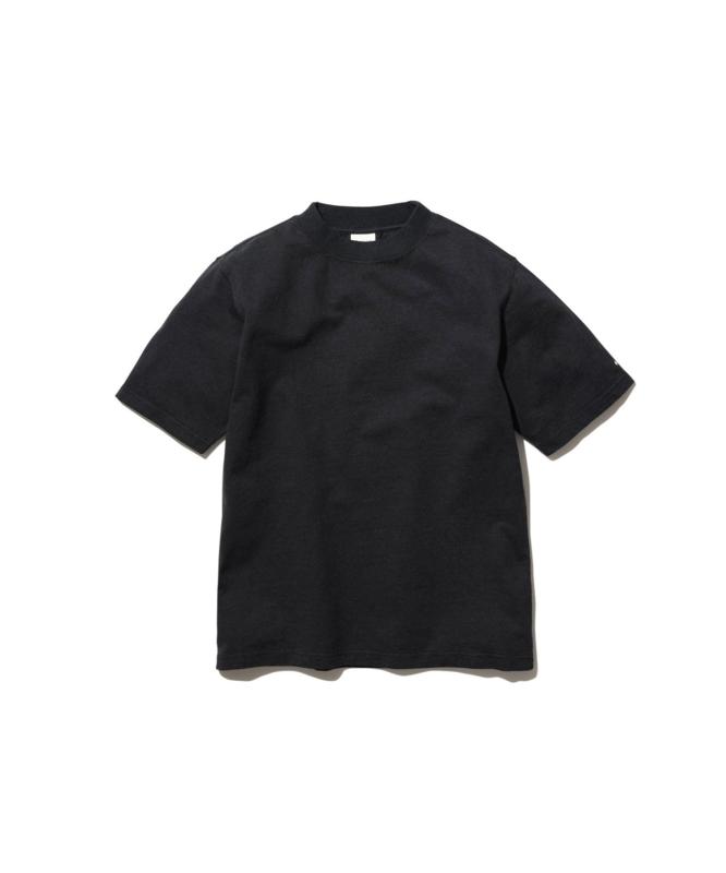 スノーピーク(snow peak)ティーシャツ Recycled Cotton Mockneck T-Shirt size L BLACK TS-25SU403祝い事 難民キャンプ アウトドア