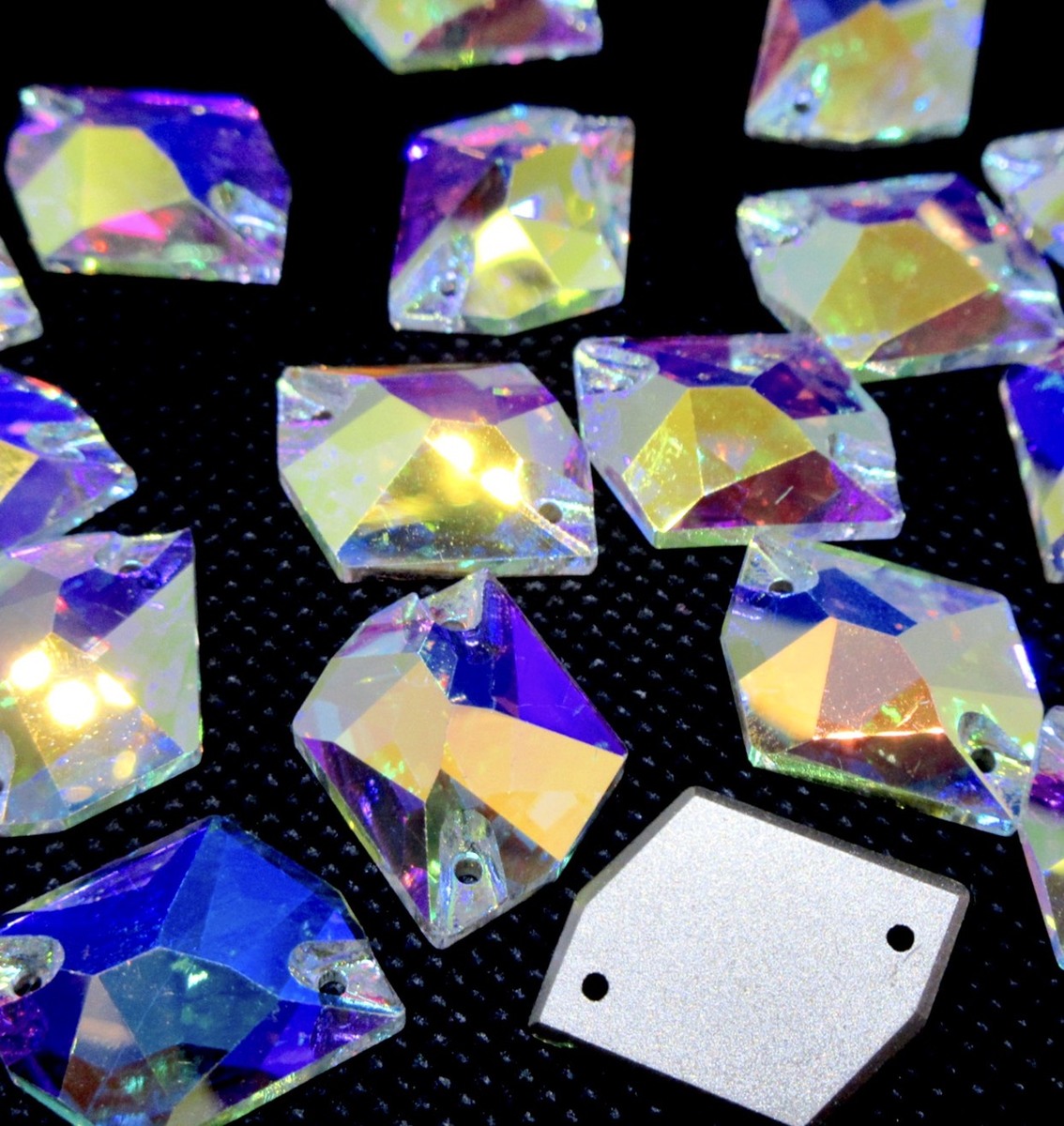 楽天市場】A5ランク 【スクエア 16mm 10粒 CrystalAB 】ガラス