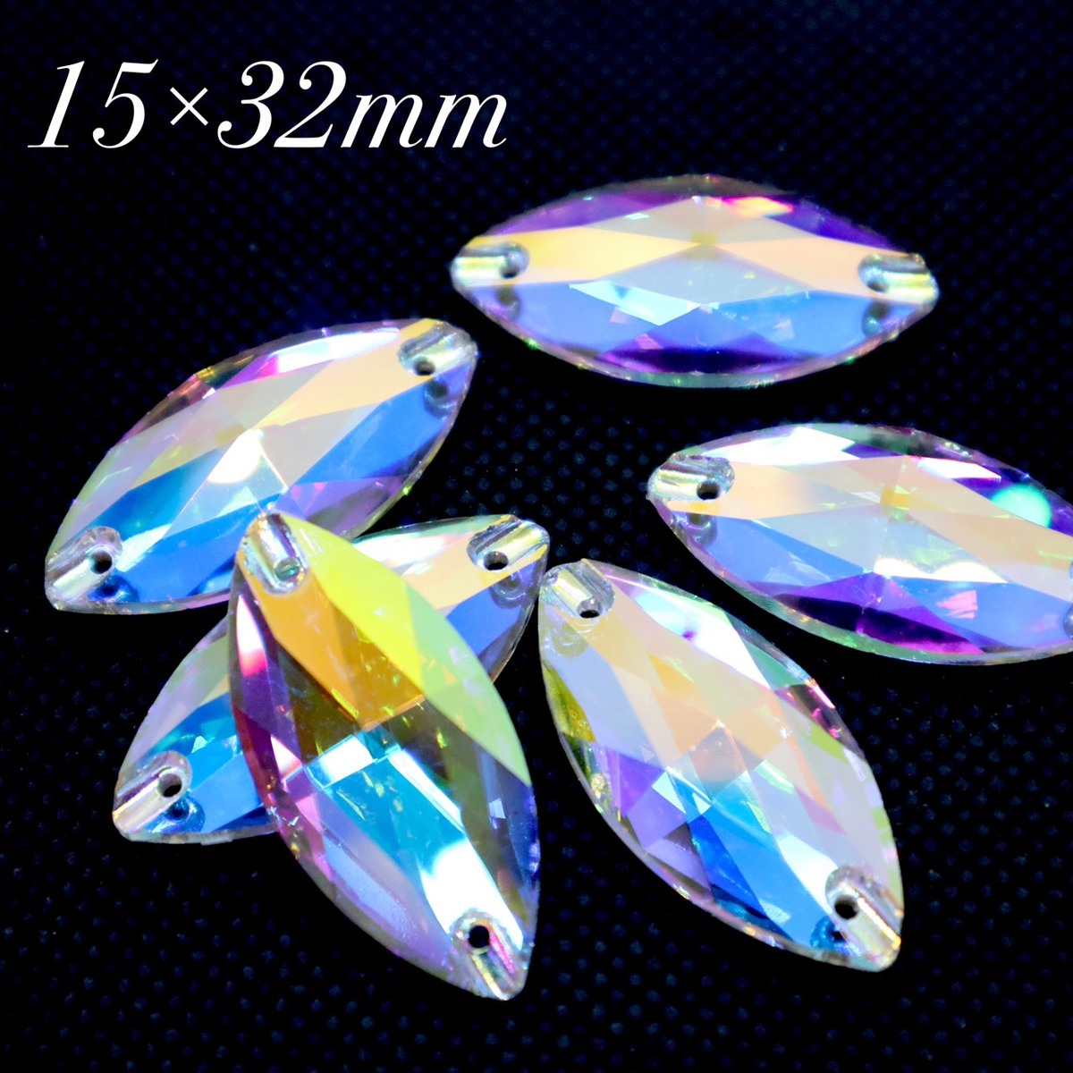 TOMI1957☆三角形オーロラ【16mm】30コ他 ガラスビジュー Akiiiina様専用☆三角形【16mm】30コ ガラスビジュー オーロラ