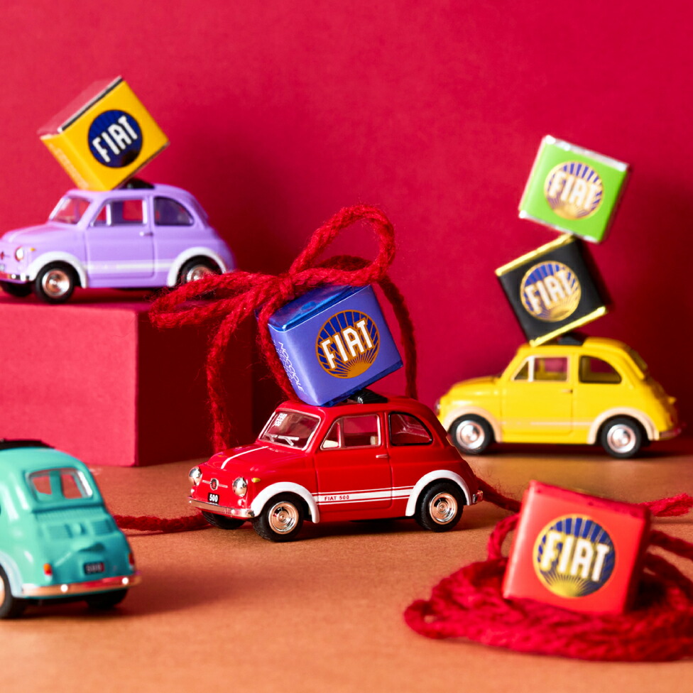 残りわずか！】FIAT フィアット チョコレート・ミニカーセット缶
