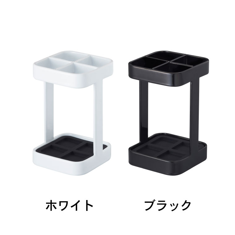 トゥースブラシスタンドtowerタワースリムホワイト/ブラック