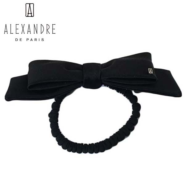 アレクサンドル ドゥ パリ タイムレス ポニー リボンヘアゴム 髪飾り ブラック フランス製 ALEXANDRE DE PARIS TIMELESS PONY TPY-26T-P24-N NOIR 18