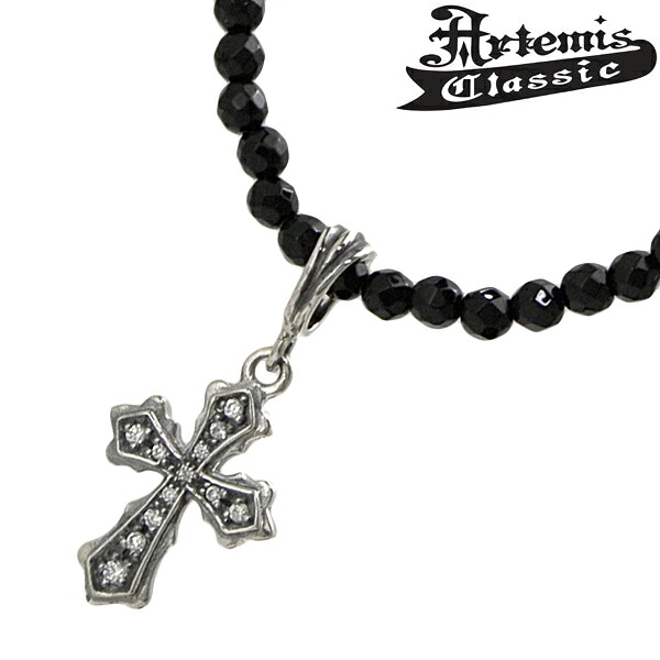 【ポリッシュクロスプレゼント】アルテミスクラシック Artemis Classic カテドラルクロスチャーム ペンダント/ネックレス シルバー925製/オニキスチェーン付 ACP0242