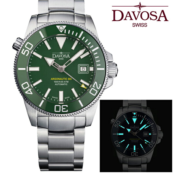 【クリーナープレゼント】DAVOSA ダボサ Argonotic BG アルゴノーティック BG 30気圧防水 42.5mm オートマティック 機械式自動巻 グリーン メンズ 男性用 腕時計 ウォッチ 161.528.70【国内正規品】｜Bell Field