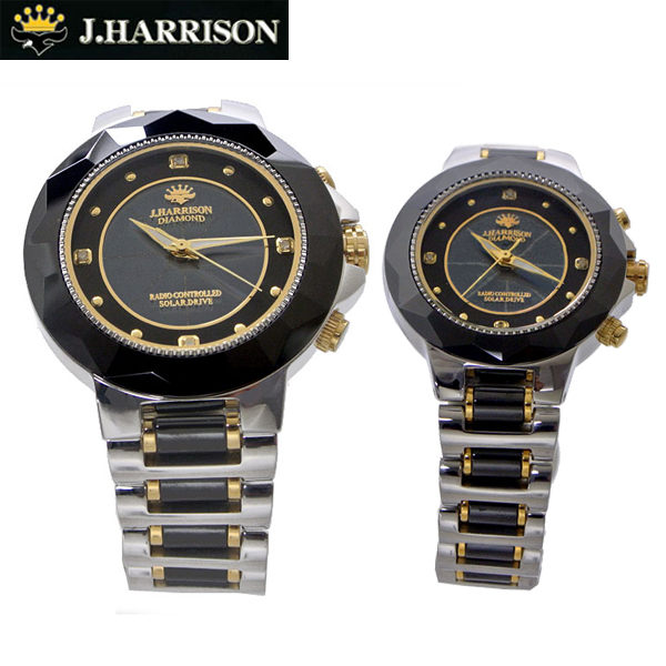 【楽天市場】【ジョンハリソン】J.HARRISON ソーラー電波 腕時計 ペアウォッチ（2本セット） 天然ダイヤモンド4石付 メンズ