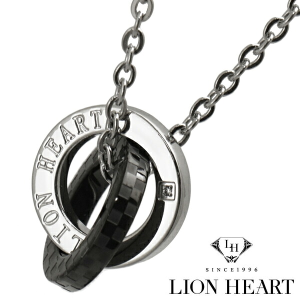 ライオンハート ネックレス ペンダント LION HEART メンズ　ステンレス製 ブラックIP ライオンハート LION HEART 04N135SM【国内正規品】【クリーナープレゼント】
