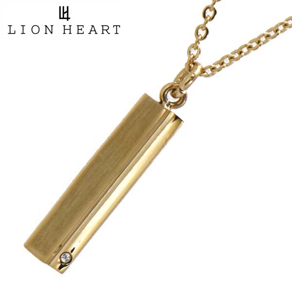 ライオンハート LION HEART ネックレス ペンダント プレート メンズ レディース ユニセックス サージカルステンレス製 イエローゴールドIPメッキ 04N160SG【国内正規品】【クリーナープレゼント】