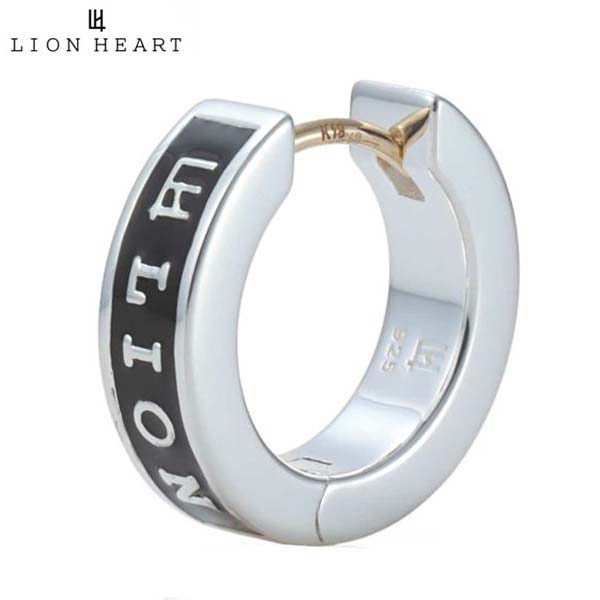 ライオンハート LION HEART “for Gift”クラッチピアス（ロゴ/シルバー×ブラック） シルバー925製 1EA223A0SV【国内正規品】【クリーナープレゼント】