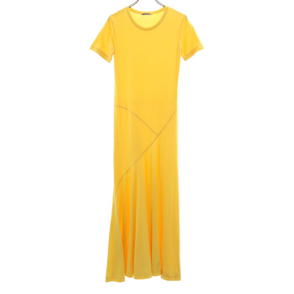 古着 ISSEY MIYAKE イッセイミヤケ 半袖 ロングワンピース 2 イエロー レディース 【中古】｜Bellis