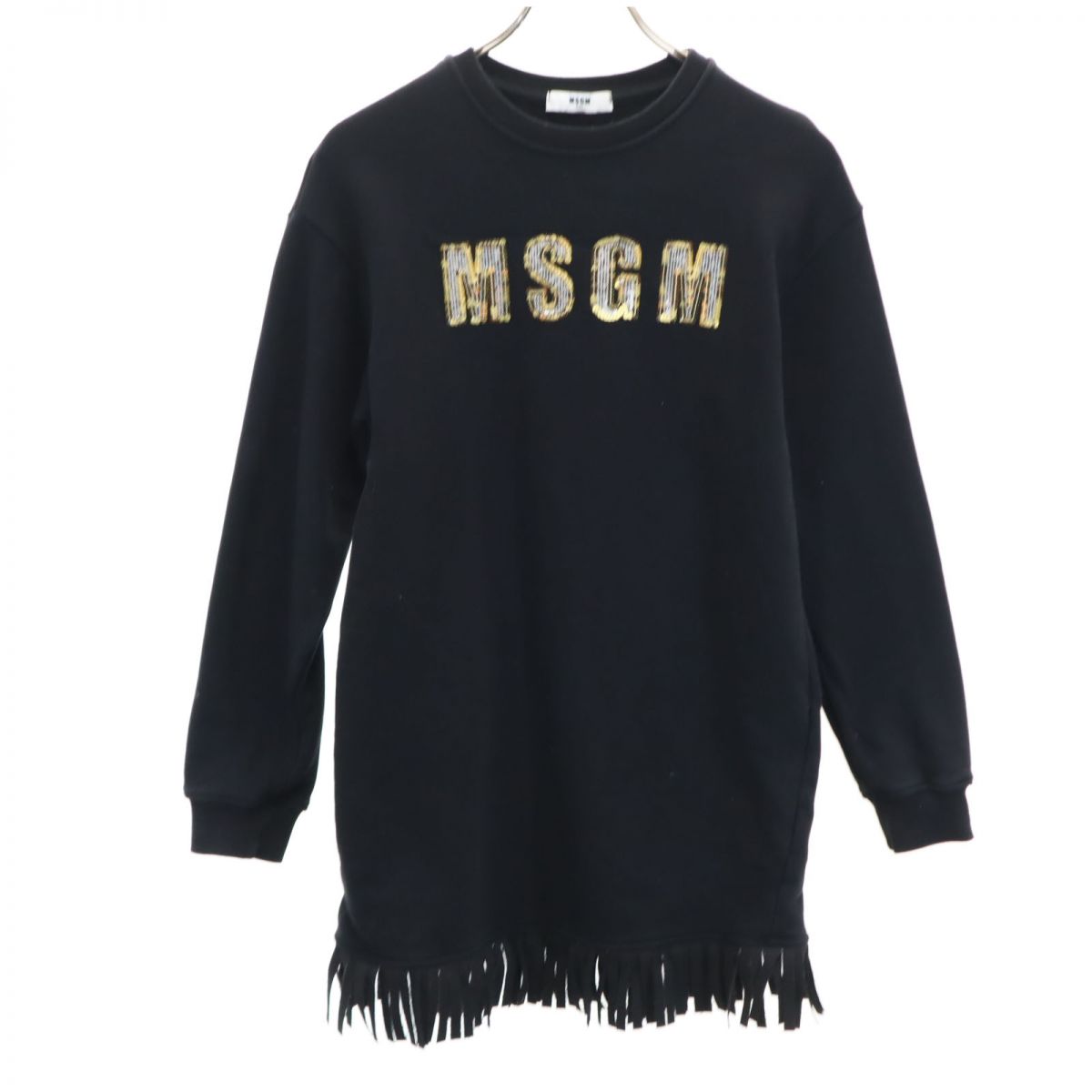 古着 MSGM エムエスジーエム 長袖 流汗 調教師 14 黒いこと系 裏起毛 キッズ 【中古】
