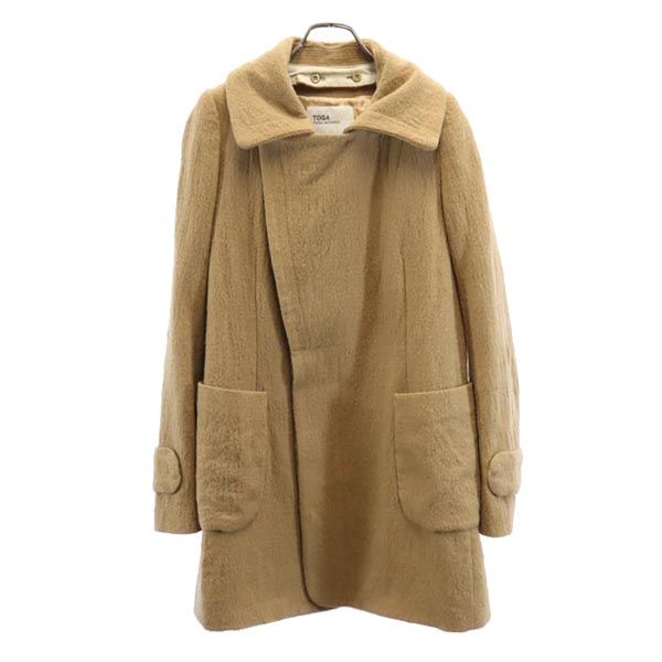 古着 TOGA トーガ 日本製 ノーカラーコート M ブラウン系 2WAY襟 レディース 【中古】|Bellis