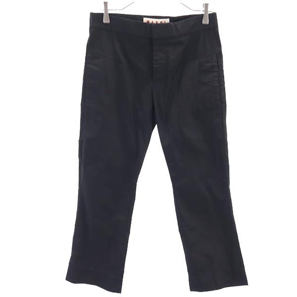 古着 MARNI マルニ イタリア製 クロップドパンツ 38 ブラック系 ボタンフライ レディース 【中古】｜Bellis