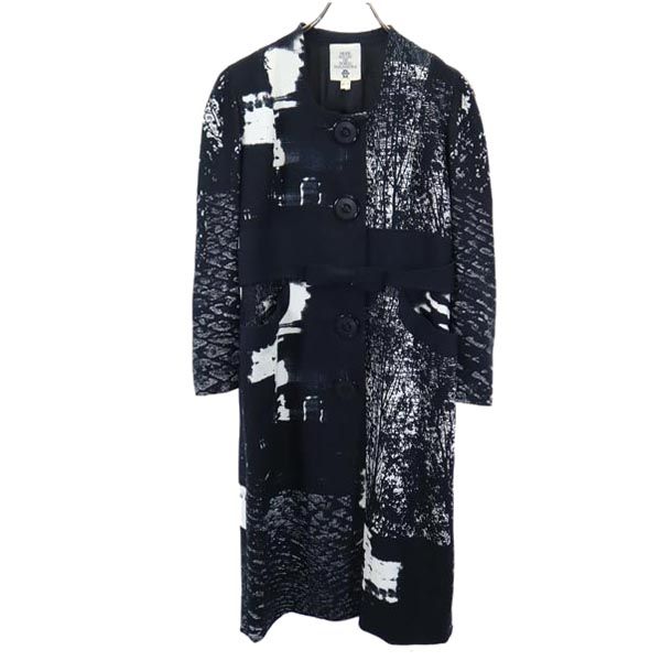 総柄 長袖 衣装 11-13 黒×白 MODE SALON DE NOBUO NAKAMURA シュロの葉 レディース 【中古】  【230203】