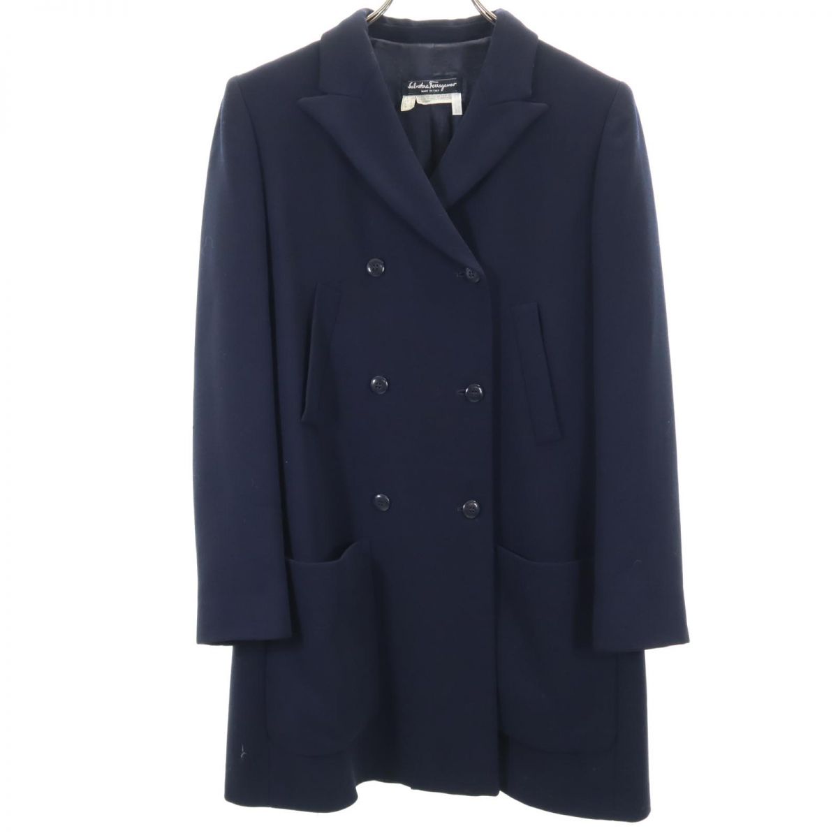Salvatore Ferragamo カシミヤ100 ダブルチェスターコー38 Salvatore Ferragamo カシミヤ100 ダブルチェスターコー38