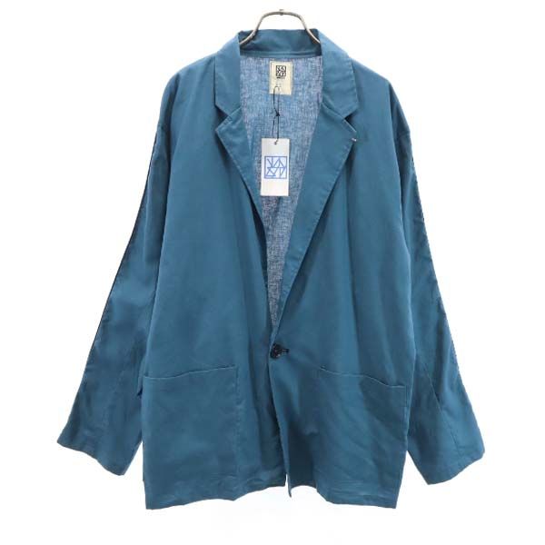 古着 未使用 VAST222 バースト222 19ss リネンミックス ライン入 長袖 ジャケット 2 ブルー メンズ 【中古】｜Bellis