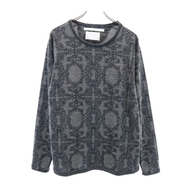 古着 WHITE MOUNTAINEERING ホワイトマウンテニアリング 日本製 ウールブレンド 総柄 長袖 ニット 2 グレー系 セーター メンズ 【中古】|Bellis