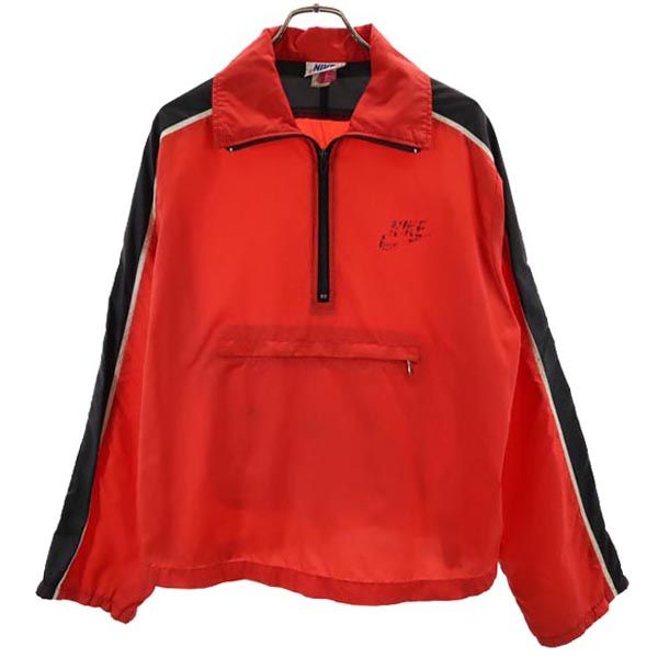 古着 NIKE ナイキ 70s オレンジスオッシュ ヴィンテージ USA製 長袖 パッカブル ハーフジップ パーカパーカー M 赤いこと ティーシャツ メンズ 【中古】 メンズファッション-コート・ジャケット