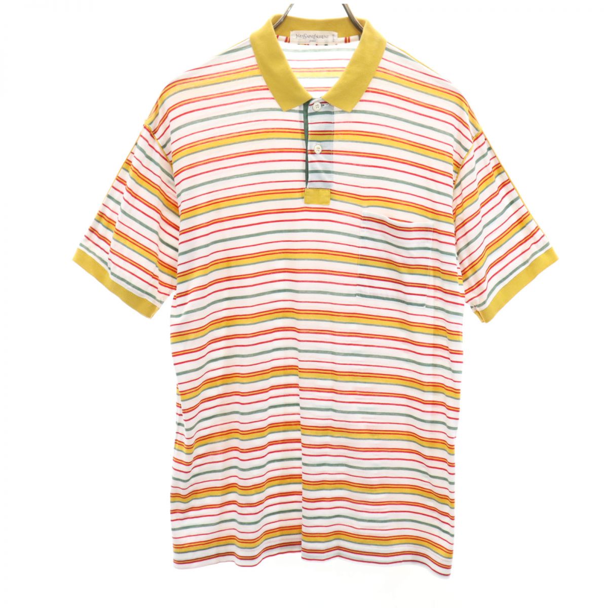 楽天市場】イヴサンローラン ボーダー柄 半袖 ポロシャツ L