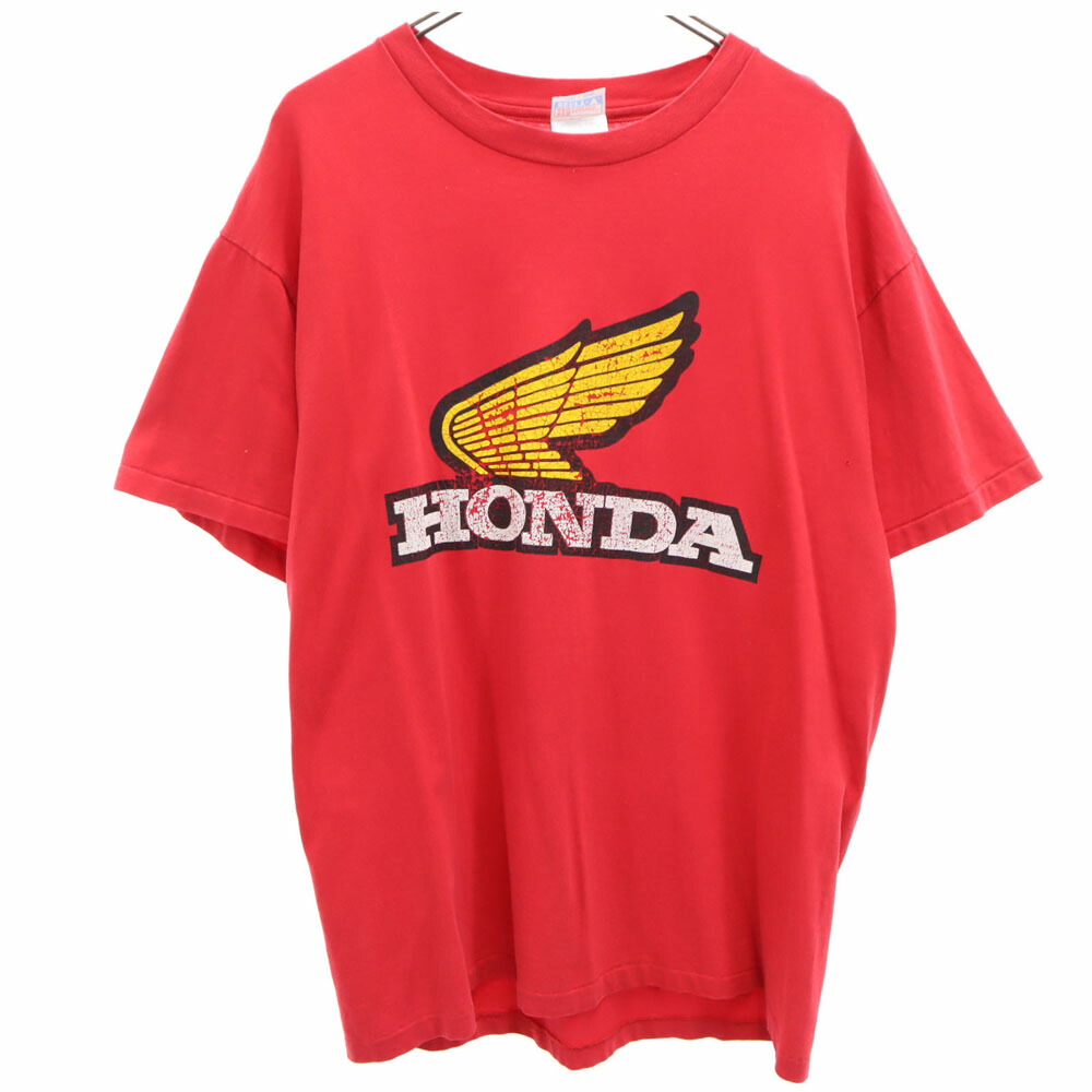 古着 Hanes ヘインズ 90s ウィングマーク 半袖 HONDA Tシャツ L レッド系 ホンダ オールド ヴィンテージ メンズ 【中古】｜Bellis