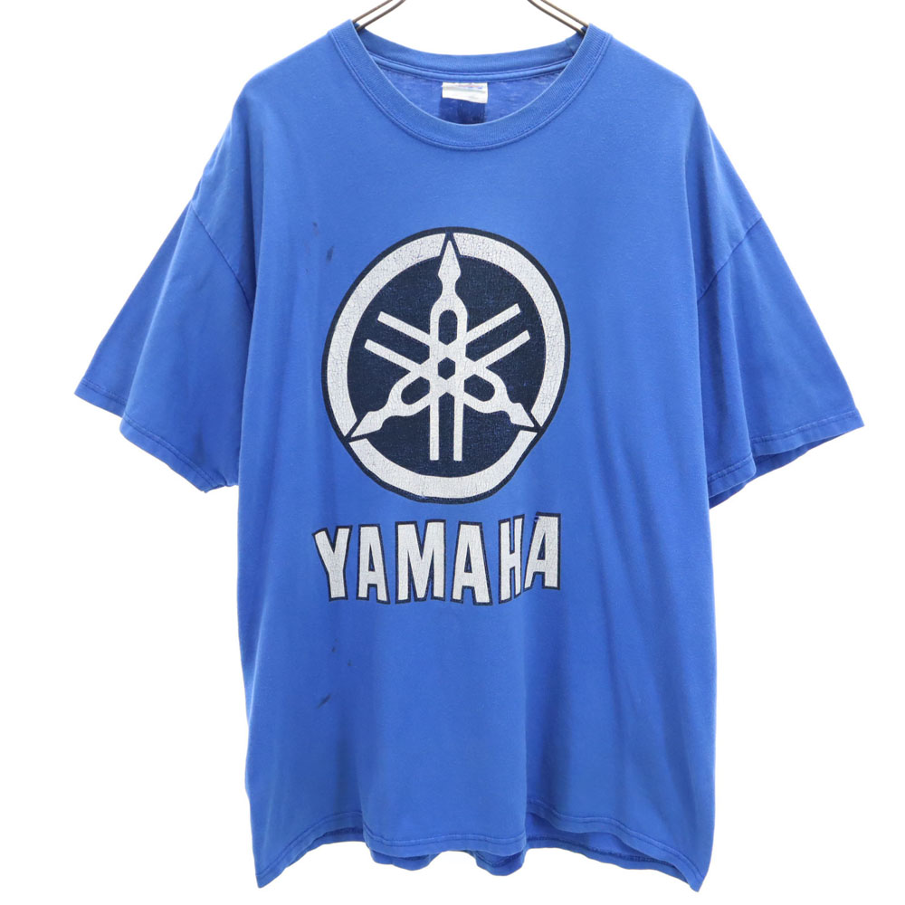 古着 Hanes ヘインズ 90s 音叉ロゴプリント 半袖 YAMAHA Tシャツ XL ブルー系 ヤマハ オールド ヴィンテージ メンズ 【中古】|Bellis