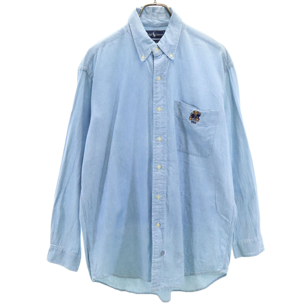 ポロ バイ ラルフローレン シャンブレーシャツ L ブルー コットン シャンブレー シャツ | ラルフ ローレン公式オンライン