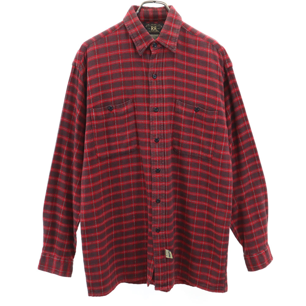 古着 RRL ダブルアールエル 90s 赤3星 初期タグ オールド 長袖 チェックシャツ S レッド系 ラルフローレン メンズ 【中古】｜Bellis 8,333円