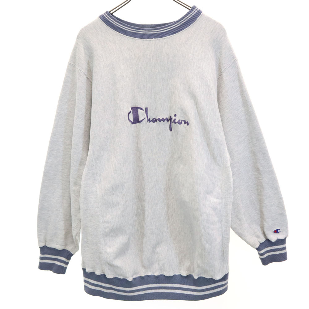 古着 Champion はやりっ子 90s USA製 刺しゅう引き船 NBA 長袖 リバースウィーブ 流汗 調教師 XL 薄墨色 裏起毛 メンズ 【中古】
